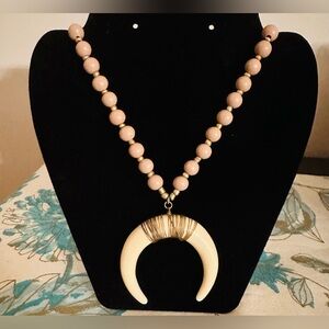 Crescent Horn Beaded Necklace